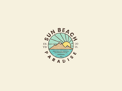 Vintage Beach Logo beach beach logo brand design branding design illustration logo logodesign minimal modern logo professional logo retro logo typography vintage vintage logo