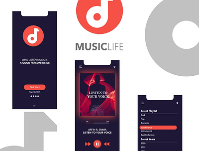 Music App Ui Design branding design graphic design ui uiux ux