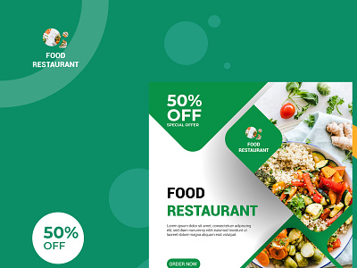 Modern Social Media Banner Design Food-Restaurant