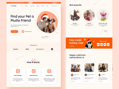 Pet Store Ecommerce Landing Page branding design ui