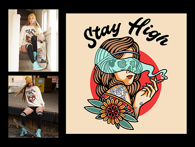 Stay high appareldesign tshirtdesign artwork badgedesign brand branding branding design design illustration tattoo