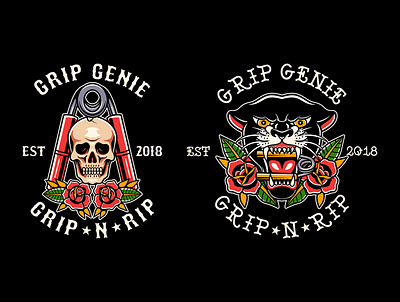 Grip genie artwork badgedesign brand branding design graphic design illustration tattoo tshirtdesign apparel