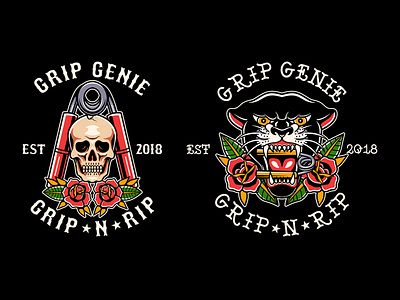 Grip genie artwork badgedesign brand branding design graphic design illustration tattoo tshirtdesign apparel