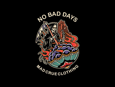 No bad days artwork badgedesign brand branding branding design clothing teedesign tshirtdesign design illustration tattoo