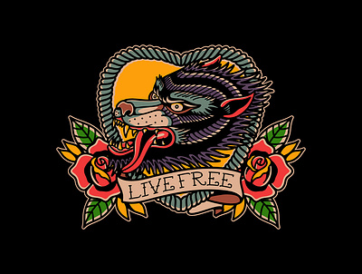 Live free artwork badgedesign brand branding branding design design illustration logo tattoo