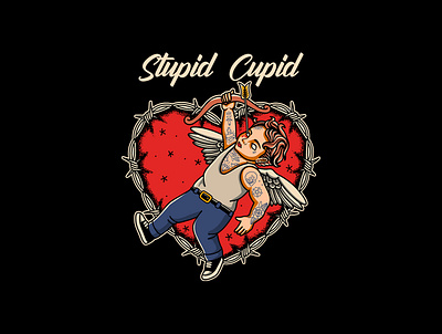 Stupid cupid artwork badgedesign brand branding branding design coversong design graphic design illustration logo tattoo