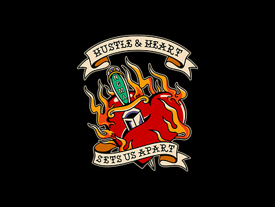 Hustle & heart sets us apart artwork badgedesign brand branding branding design design graphic design illustration logo tattoo