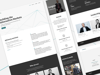 Arbour Partners - Corporate website advisory corporate website finance minimalism mobile webdesign website