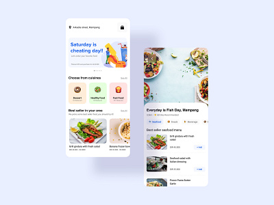 Food Order App 🍔🍩🥗 app delivery app design food and drink food app illustration mobile app order ui ux ui design