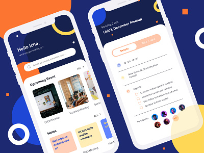 Event Note App app design event homepage note ui ui ux ui design
