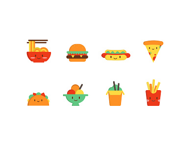 Food Icon burger design food hotdog ice cream icon icon design icon set illustration noodle pizza taco vector