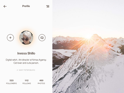 DailyUI #005 005 dailyui mobile mountains profile ui