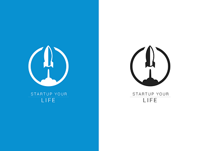 Startyourlife Logo design blue circle clean clear design flat life logo logotype minimalist rocket startup your