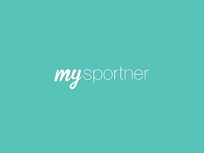 MySportner logo flat green identity minimalist project social sport typo