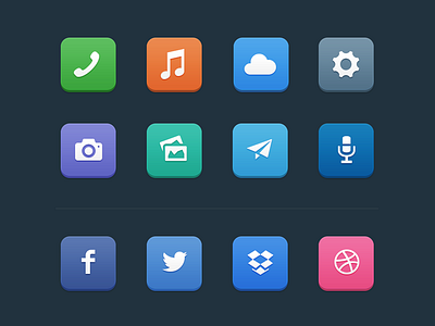 [Freebie] Flat Icons clean colors flat free freebie icons minimalist simple