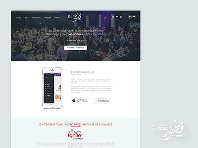 Geekftour website -1- flat geekftour minimalist onepage simple website