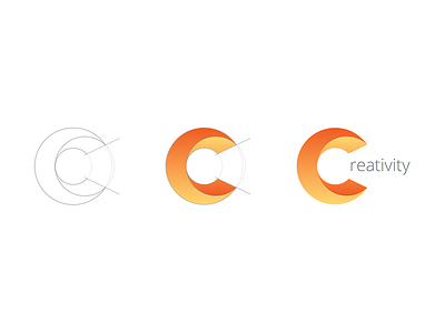 Creativity logo c circles colors creativity flat geometry gradient identity letter logo minimalist rebound