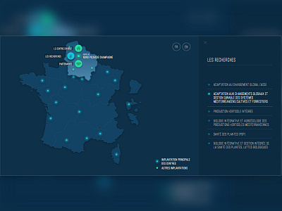 Interactive France Map france inra institute interactive interface map project research ui ux