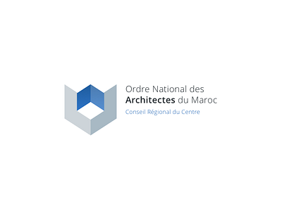 Ordre National des Architectes du Maroc architecture blue brand grey light logo minimalist morocco simple