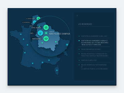 INRA Interactive Map -2- blue dark design flat france inra interactive map minimalist
