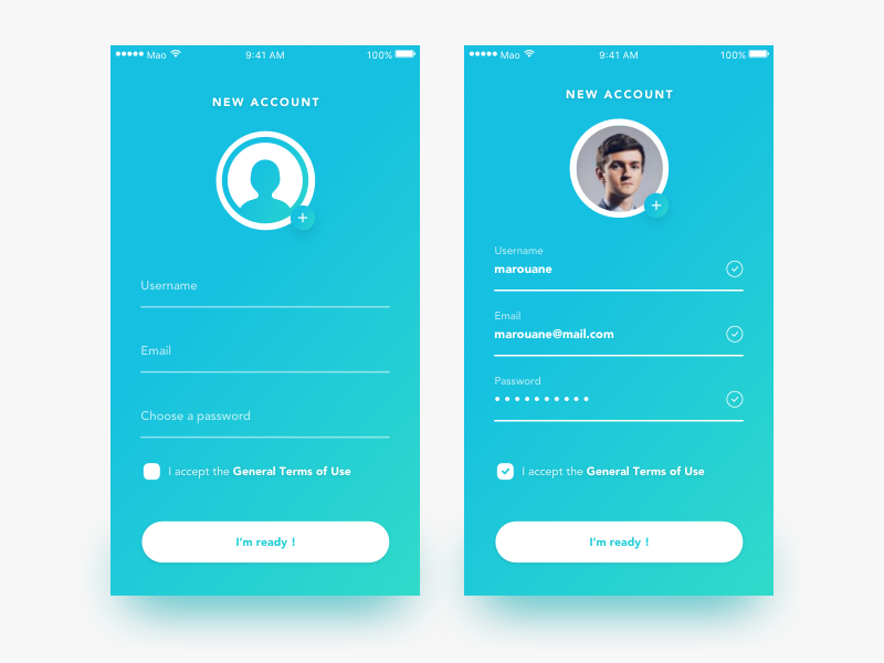 Clean login screen by Marouane Dekkaki on Dribbble