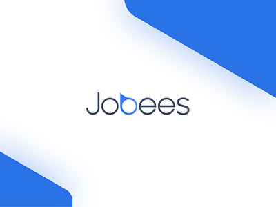 Jobees logo bees blue clean identity jobees jobs light logo minimalist simple white