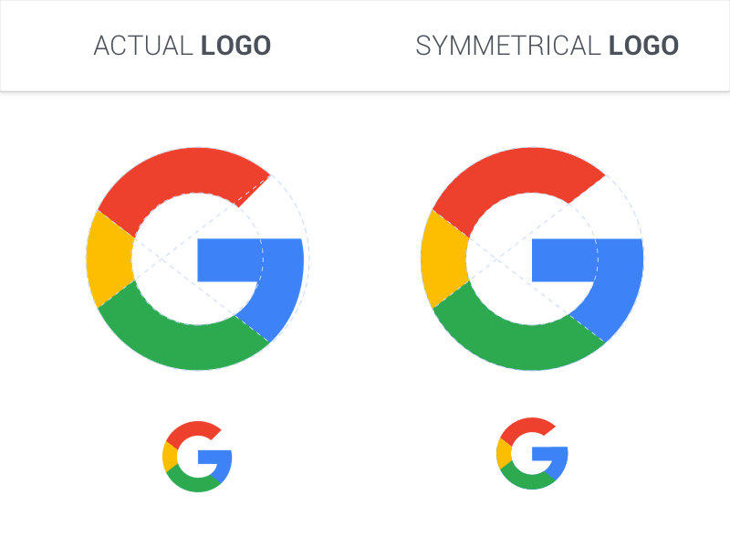 Google redesigned G logo asymmetry g google logo mistake symmetry