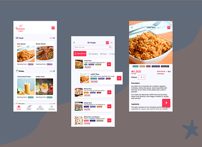 Food App Concept app app design dailyui dailyux design ecommerce food and drink food app mobile app ui uidesign uiux ux