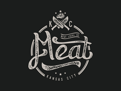 manual hand lettering meat logo