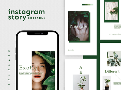 SUKET - Instagram Story Template advertising clean design elegant fashion fresh girl green instagram instagram stories instagram story layout social media stylish template uidesign