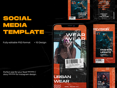 Futuristic Social Media Template advertising branding design future hypebeast instagram instagram stories instagram template social media social media templates