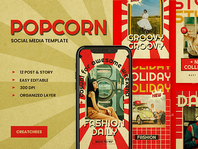 POPCORN Social Media Template