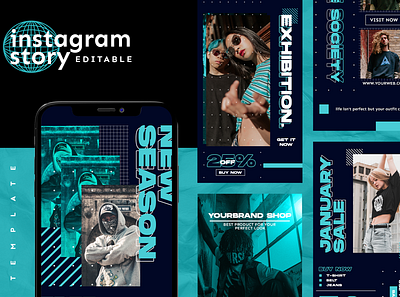 Instagram Story Template blue boys branding design girl hype hypebeast illustration illustrator instagram instagram post instagram stories instagram template layout logo product design psd psd template template