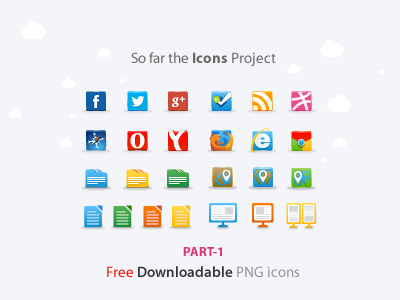 So Far The Icons Project (Part1) Free browser chrome document dribbble feed firefox folder foursquare free geo google icon icons lake land location monitor opera png rebound rss safari screen sea social twitter water yandex