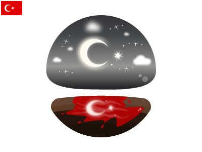 Origin of Turkish Flag blood flag moon star stars turkey turkish war