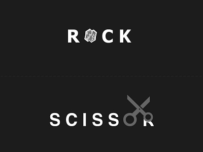 Rock & Scissor logo rock scissor text vector
