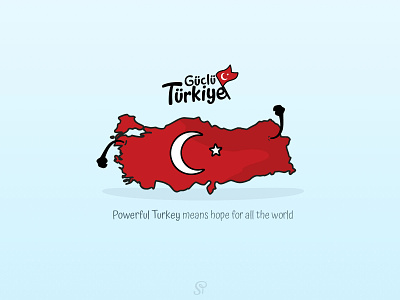 Güçlü Türkiye (Powerful Turkey) crescent güçlü map maps power powerful star turkey turkey map turkish turks