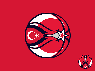 Turkey National Basketball Team Logo (idea) ball basketball idea logo moon national star team top tulip turkey turkish
