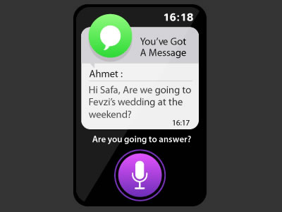 Answer sms with Siri (Apple Watch) answer apple apple watch design ios message siri sms ui watch