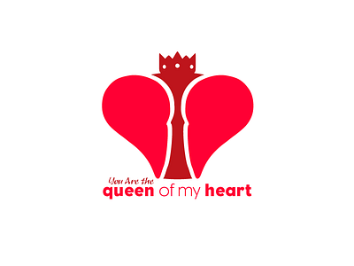 For my queen heart kalp logo love queen red