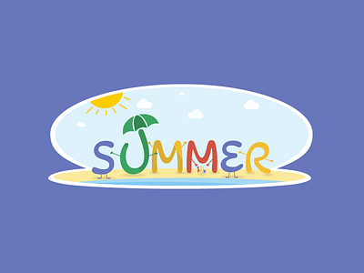 Summer Sticker fun sticker summer sun umbrella