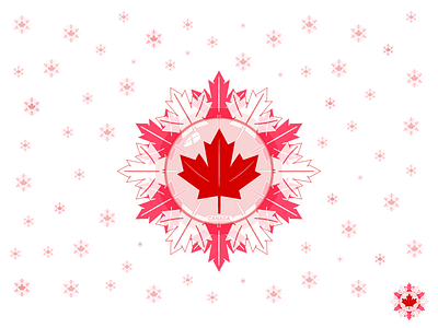 Canadian Snowflakes canada canadian design flag illustration illustrator minimal minimalist playoff snow snowflakes