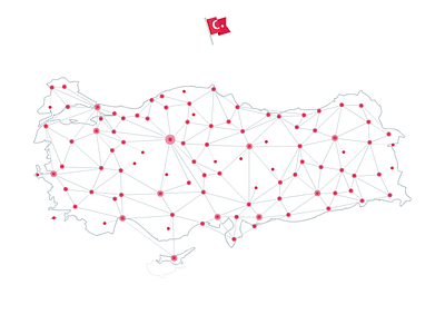 Turkey "Network" Map (white) cable dot kktc map network turkey turkish web
