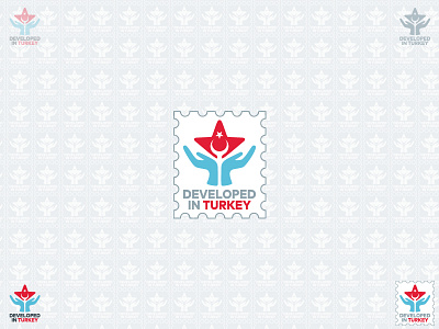Developed in Turkey amblem dev developed developer flag geliştirici logo turkey
