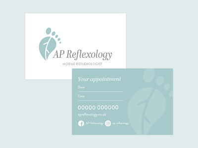 AP Reflexology business business cards cards feet reflexology service