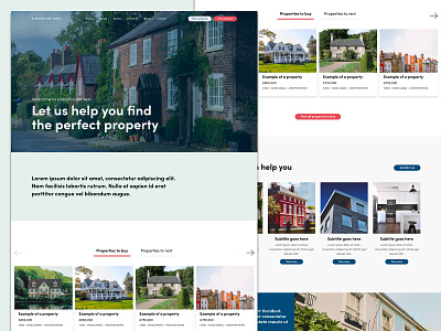 Estate Agency Home Page adobexd clean estate agency estate agents homepage houses landingpage property web design website