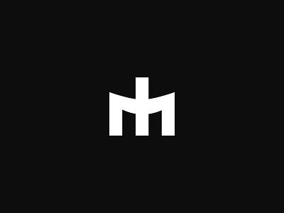 MH Logo black clean fork hm illustration initials logo mh milanh milanhouter minimal signature simple white