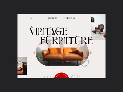 Vintage Furniture minimalistic screen concept graphic design landing minima minimalistic screen ui