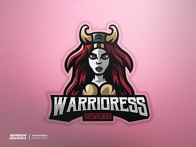 Mascot logo - Warrioress design esportslogo illustration illustrator logo mascot mascotlogo vector