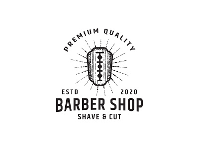 Barbershop barbershop business company company logo design logo monogram razor vector vintage